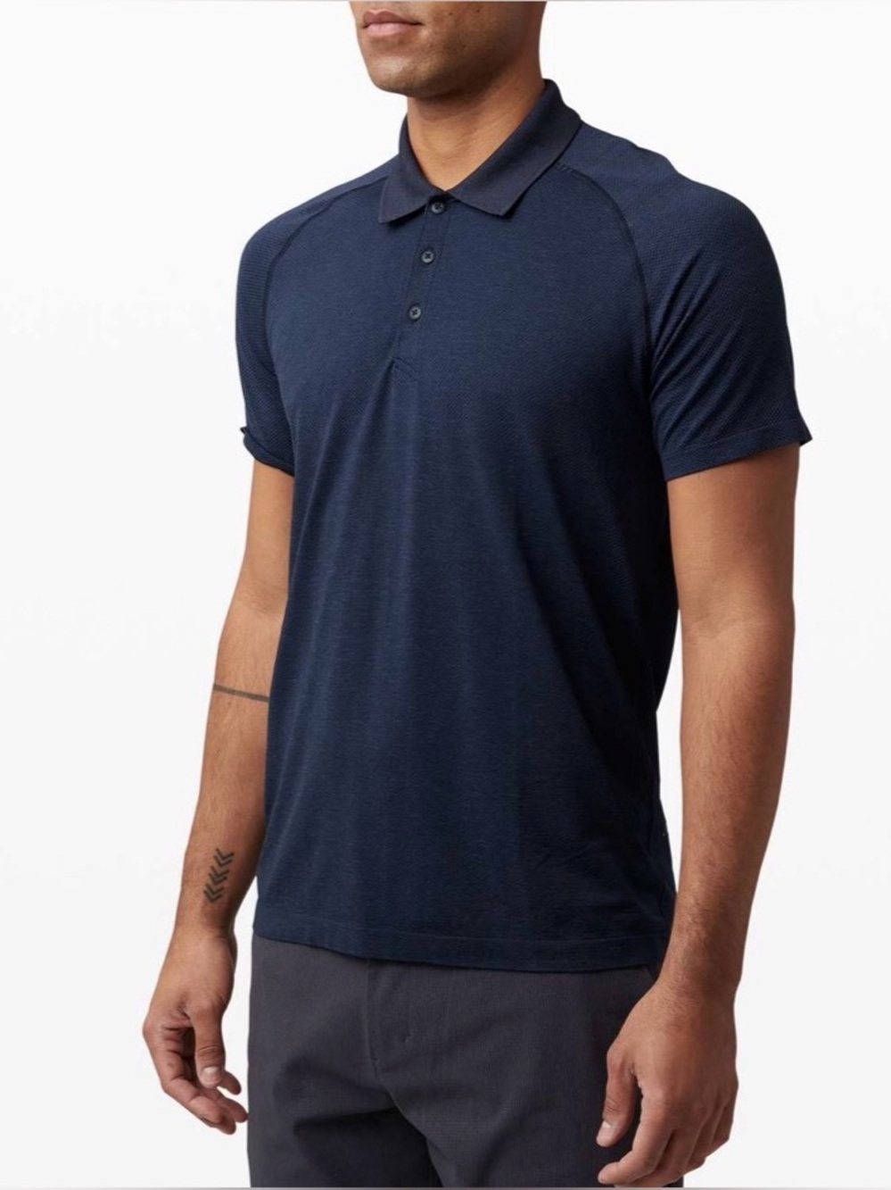 NEW Lululemon Metal Vent Tech Polo 2.0 Mineral Blue / True Navy